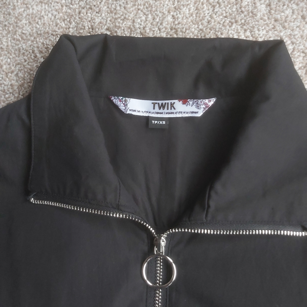 Twik Black Ruffled Zip-Up Jacket - Picture 3 of 4